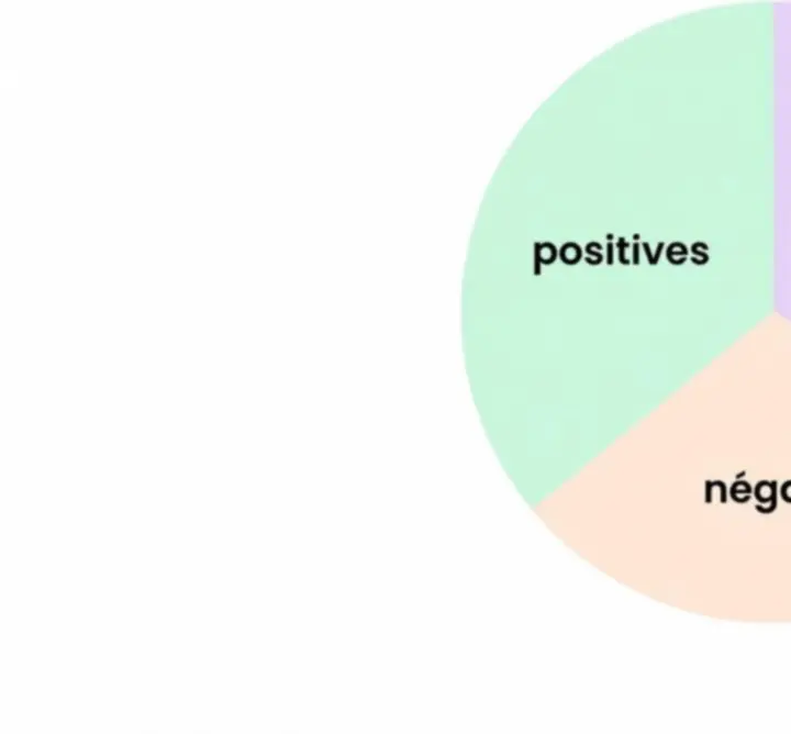 Graphique simple montrant la répartition des avis positifs, neutres et négatifs