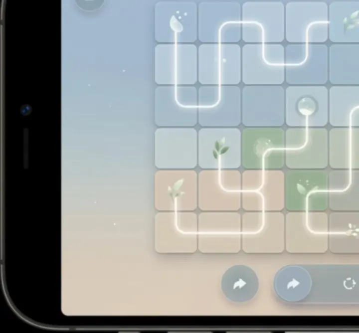 Aperçu d'un niveau interactif de SOIR CIRCLE avec une grille minimaliste.