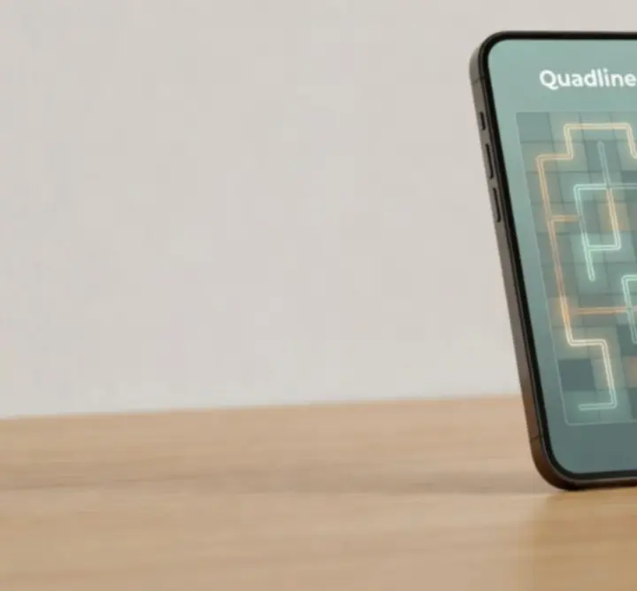 Capture d'écran de Quadline montrant un puzzle minimaliste