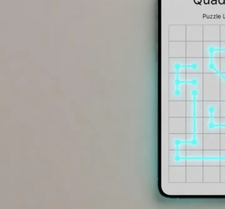 Niveau de puzzle Quadline avec structures géométriques