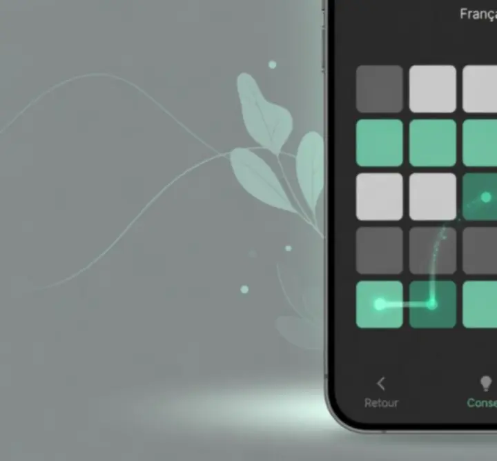 Capture d’écran montrant un niveau de puzzle logique dans SOIR CIRCLE