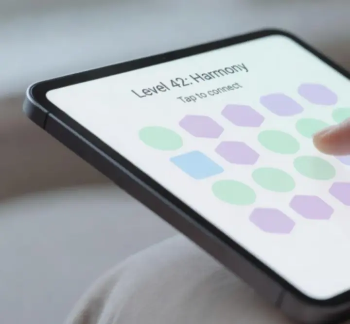 Démonstration d'interactions tactiles dans un niveau de SOIR CIRCLE.